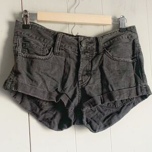 Abercrombie & Fitch Button Fly Distressed Jean Shorts Black Wash Cuffed 2/26